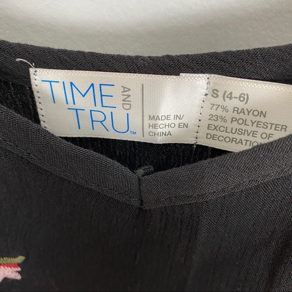 Time And Tru Black Maxi  Floral Dress - Picture 5 of 9